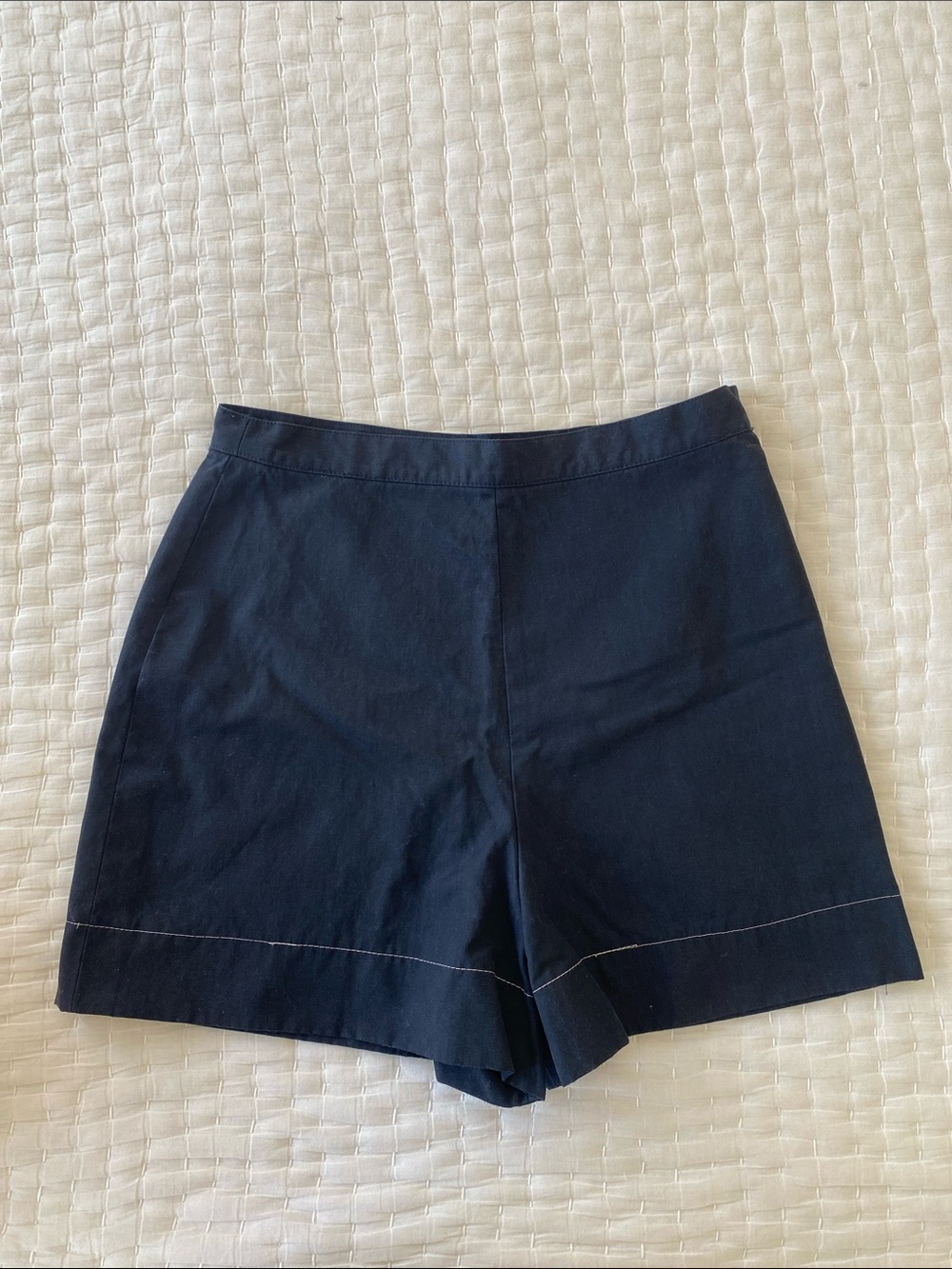 PRADA Navy High-Waist Tailored Shorts